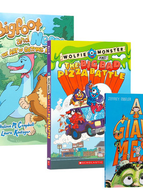 英文原版绘本进口A Giant Mess / The Art of Getting Noticed /怪物兄弟历险队神话奇幻怪物冒险幽默成长漫画 系列3本