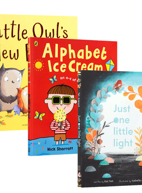 英文原版绘本可爱创意 系列3本Alphabet Ice Cream A fantastic fun-filled ABC/Little Owl's New Friend/Just One Little Light