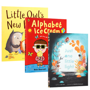 英文原版绘本可爱创意 系列3本Alphabet Ice Cream A fantastic fun-filled ABC/Little Owl's New Friend/Just One Little Light