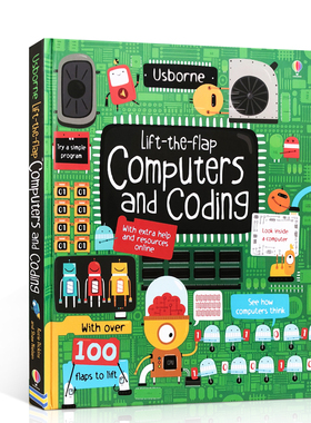 翻翻书计算机编码编程英文原版Lift-the-Flap Computers and Coding启蒙书儿童大开本硬页Usborne尤斯伯恩早教百科科普知识