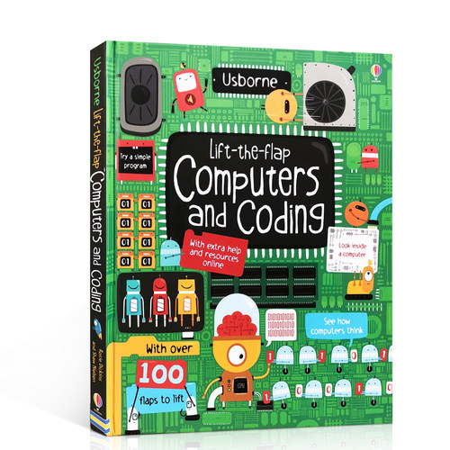 翻翻书计算机编码编程英文原版Lift-the-Flap Computers and Coding启蒙书儿童大开本硬页Usborne尤斯伯恩早教百科科普知识