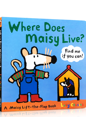 送音频英文原版小鼠波波Where Does Maisy Live?: A Maisy Lift-the-Flap Book儿童纸板翻翻书亲子互动边玩边学儿童启蒙 2-5岁