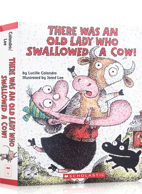 There Was an Old Lady Who Swallowed a Cow! 有一个老妇人吞了一头牛英文原版纸板书低幼儿童启蒙趣味图画故事书 睡前读物 3-6岁