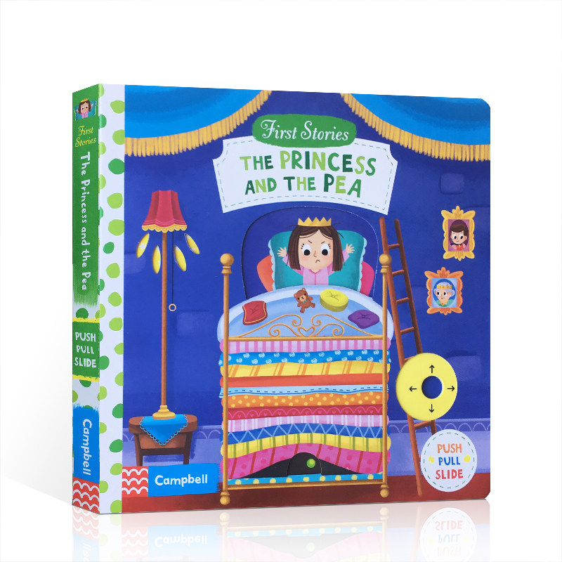 英文原版绘本First Stories The Princess and the Pea豌豆公主 认知推拉纸板操作主题书启蒙1-2-3-4-5岁儿童读物童话故事亲子共读