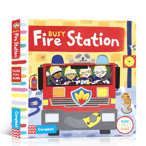 100元选5件Busy books系列 英文原版绘本推拉纸板书 Fire Station 繁忙碌系列消防局 儿童早教益智英语图画故事书玩具游戏亲子教育