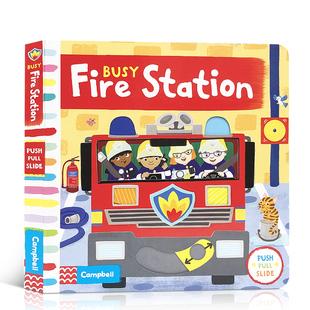 books系列 8件Busy 英文原版 绘本推拉纸板书 170元 繁忙碌系列消防局 Station Fire 儿童早教益智英语图画故事书玩具游戏亲子教育