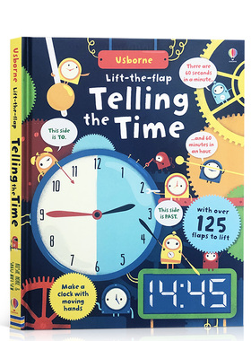 Usborne原版英文Lift-the-Flap Telling the Time认识时间翻翻书尤斯伯恩立体书早教书科普科学知识英语绘本故事书课外6-9岁