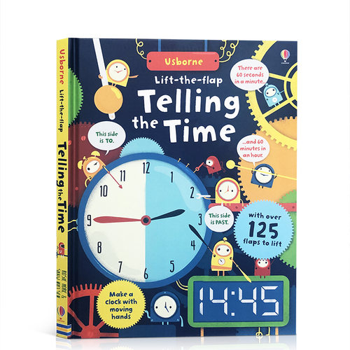Usborne原版英文Lift-the-Flap Telling the Time认识时间翻翻书尤斯伯恩立体书早教书科普科学知识英语绘本故事书课外6-9岁