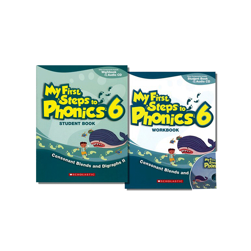 扫码听音频My First Steps to Phonics Student Book 6 迈向拼读第一步 4-8岁幼儿宝宝语感培养自然拼读英文学习教辅Scholastic