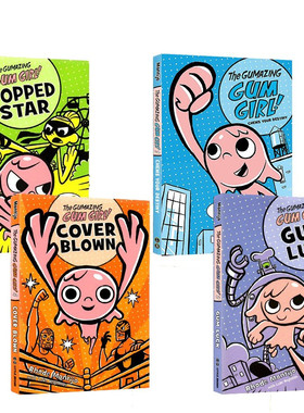 英文原版进口The Gumazing Gum Girl口香糖女孩系列4册 儿童英语课外阅读读物冒险故事桥梁章节漫画书Gum Luck/Popped Star