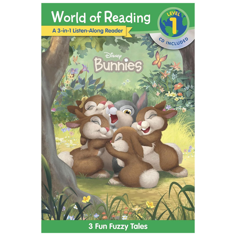 英文原版 World of Reading: Disney Bunnies 3-in-1 Listen-Along Reader-Level 1迪士尼阅读世界1级三合一兔子故事带CD分级读物