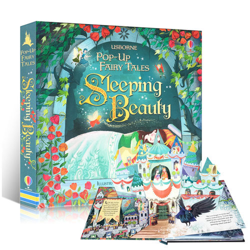 Usborne 进口英文原版纸板立体书Pop-up Fairy Tales Sleeping Beauty《睡美人》童话故事绘本亲子睡前阅读英版图画书2-6-8岁 - 封面