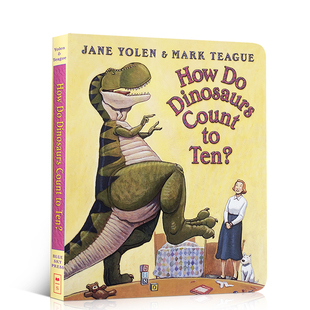 进口英文原版 COUNT 6岁幼儿童启蒙益智图画绘本亲子阅读互动宝宝睡前故事书 DINOSAURS TEN恐龙怎样数到十 HOW 学乐出版