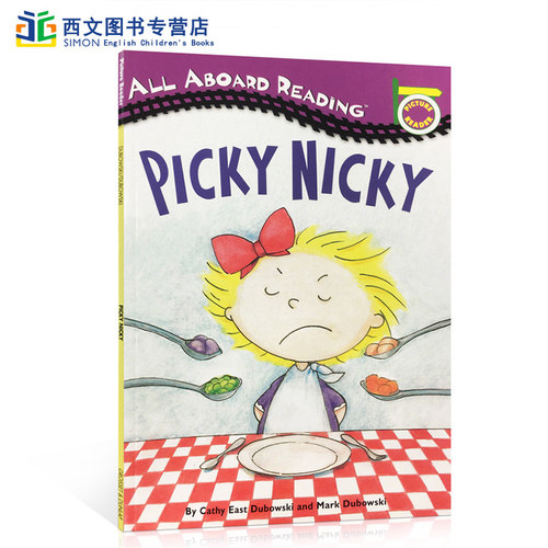 送音频英文原版Picky Nicky挑食的尼吉 汪培珽1阶段书单I can read All Aboard Reading 儿童启蒙好习惯养成童书