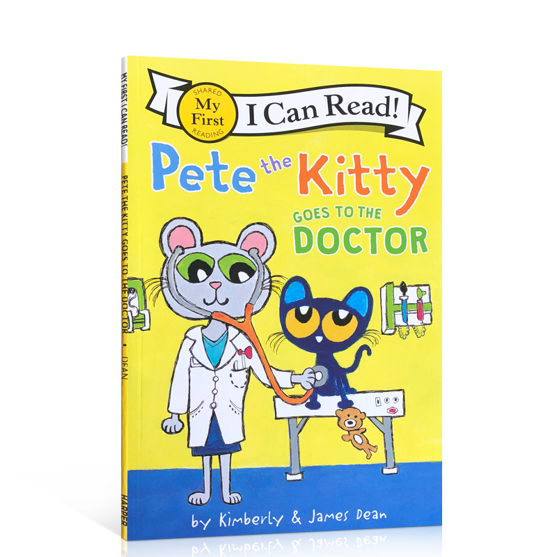 英文原版 My First I Can Read PETE THE KITTY GOES TO THE DOCTOR 汪培珽推荐HarperCollins儿童平装绘本趣味故事英语启蒙