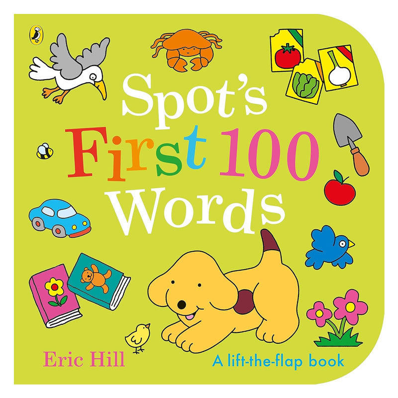 预售英文原版Spot's First 100 Words小玻启蒙认知100词和小玻学单词单词认知 多样场景 经典角色纸板翻翻书单词认知2-6岁