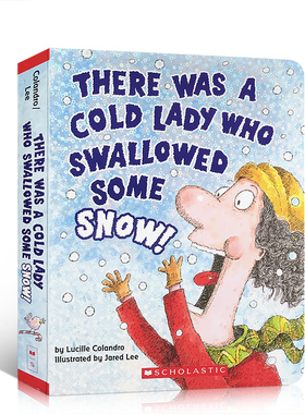 英文原版There Was a Cold Lady Who Swallowed Some Snow!吞雪的老奶奶幼儿童启蒙纸板图画睡前阅读故事书Christmas圣诞节庆绘本