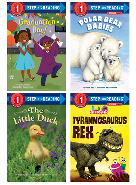 英文原版书【4册】The Little Duck/Big Shark, Little Shark /Polar Bear Babies/Storybots: Tyrannosaurus Rex 动物科普绘本