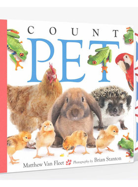 英文原版Matthew Van Fleet Pets: Count Pet宠物数数互动感官体验押韵图书互动机关 手脑并用 基础概念精装抽拉机关书2-6岁