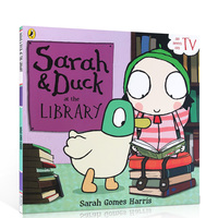 英文原版绘本 Sarah and Duck at the Library 莎拉和乖乖鸭去图书馆 0-3-6岁儿童英语启蒙早教进口故事图画书平装