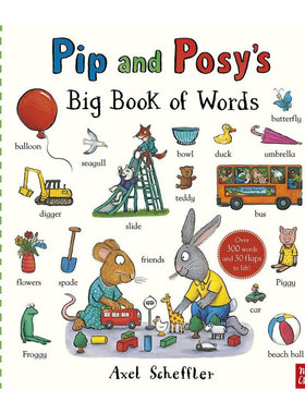 英文原版Pip and Posy's Big Book of Words波西和皮普单词大书翻翻单词大书早教学习 词汇认知 翻翻机关纸板翻翻书2-6岁