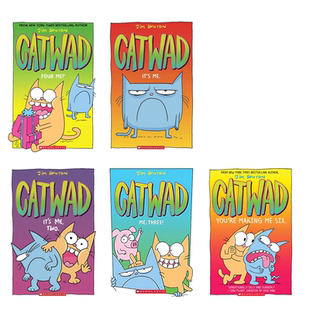 英文原版蓝猫凯特瓦德鬼马喜猫6本系列Catwad It's Me/Two/Three!/Four/High Five/You're Making Me Six课外阅读幽默桥梁漫画学乐