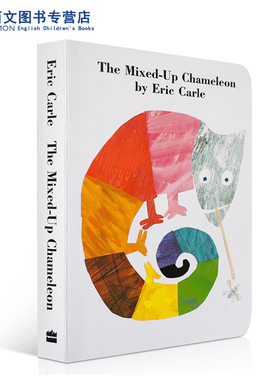 送音频进口英语原版绘本启蒙Eric Carle The Mixed-Up Chameleon Board Book拼拼凑凑的变色龙廖彩杏书单纸板书儿童故事图画书