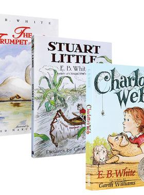 【送音频】夏洛特的网3本平装E.B.White Charlotte's Web 英文原版桥梁章节书夏洛的网Stuart Little精灵鼠小弟吹小号的天鹅小说