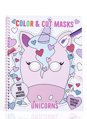 英文原版 Color Cut Masks: Unicorns 彩色和切割面具：独角兽 儿童颜色形状认知入门激发孩子的创造力培养孩子的想象力