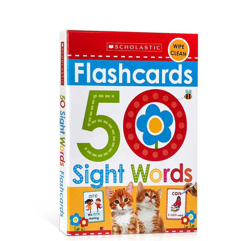 学乐小小读者系列盒装Flashcards 50 Sight Words 26张字卡英文原版50个高频词Scholastic Early Learners幼儿启蒙早教认知图片