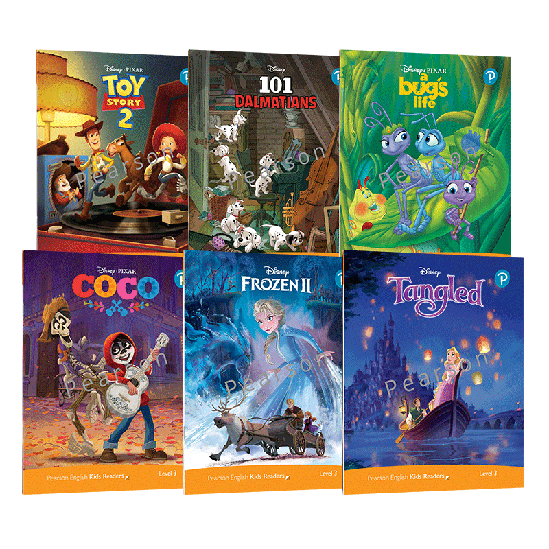 培生迪士尼绘本英文原版进口Disney Kids Readers 迪士尼英语分级阅读第3级少儿英语分级读物皮克斯动画故事分级词汇语法句法