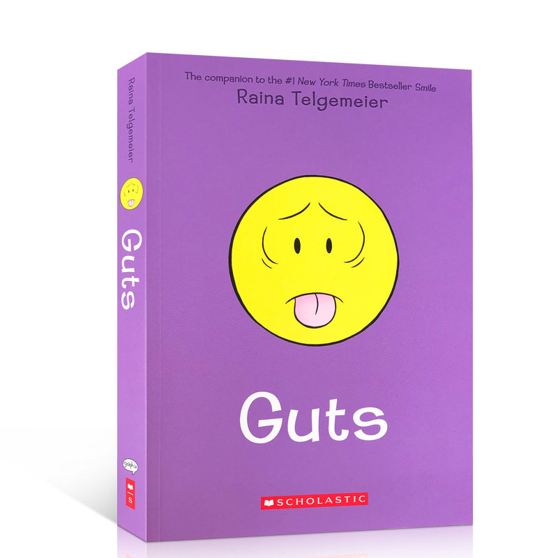 预售英文原版 Guts 勇气 Raina Telgemeier新作 儿童漫画小说 克服困难和恐惧成长故事 smile sisters drama ghosts同作者