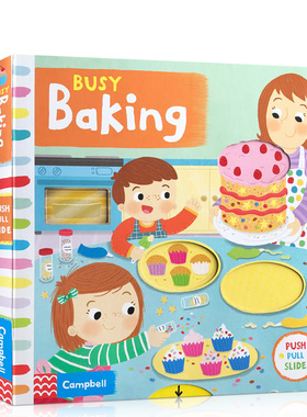 英文原版 Busy Baking 繁忙忙碌的烘焙 Busy Book系列游戏书启蒙 儿童纸板操作翻翻机关活动书 可搭home park supermarket