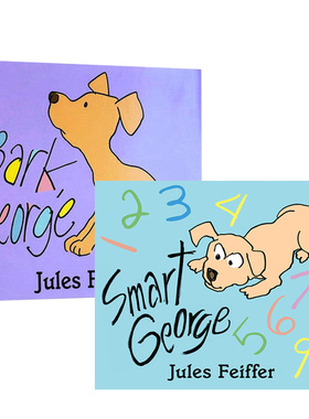 英文原版精装绘本 BARK GEORGE/Smart George2册 100本需读吴敏兰书单 普利策奖得主Jules Feiffer儿童启蒙图画故事进口正版趣味书
