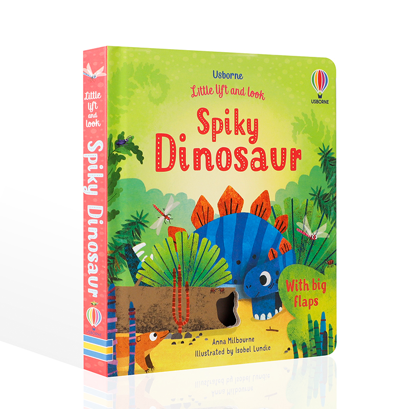 Usborne英文原版 尖尖的恐龙Little Lift and Look Spiky Dinosaur3-5岁低幼儿童英语启蒙认知绘本宝宝睡前故事书图画书纸板翻翻书