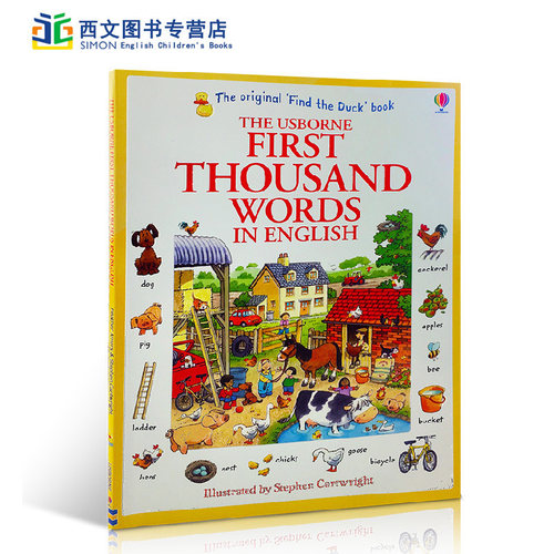 英文原版 First Thousand Words In English 1000个单词词汇 大开 少儿英语 词汇辅导读物Usborne 可搭big book of English