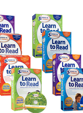 附DVD全套8册英文原版绘本 自然拼读系列Hooked on Phonics Learn to Read-Level 1-2-3-4-5-6-7-8级语音学习阅读英语辅导