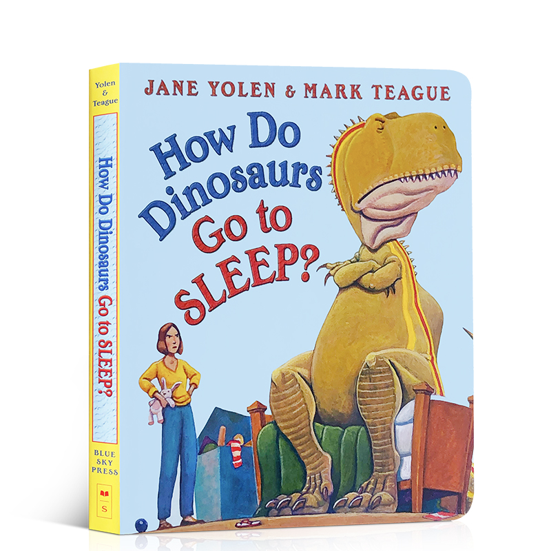 进口英文原版绘本How Do Dinosaurs Go to Sleep 恐龙怎样去睡觉的 家有恐龙系列 儿童启蒙益智纸板图画书睡前故事 Scholastic学乐
