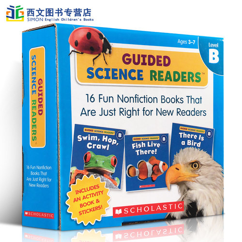 送音频英文原版 Guided Science Readers Level B 科学指导型阅读 科学启蒙绘本读物 4-6岁学习各种趣味动物知识 16册盒装