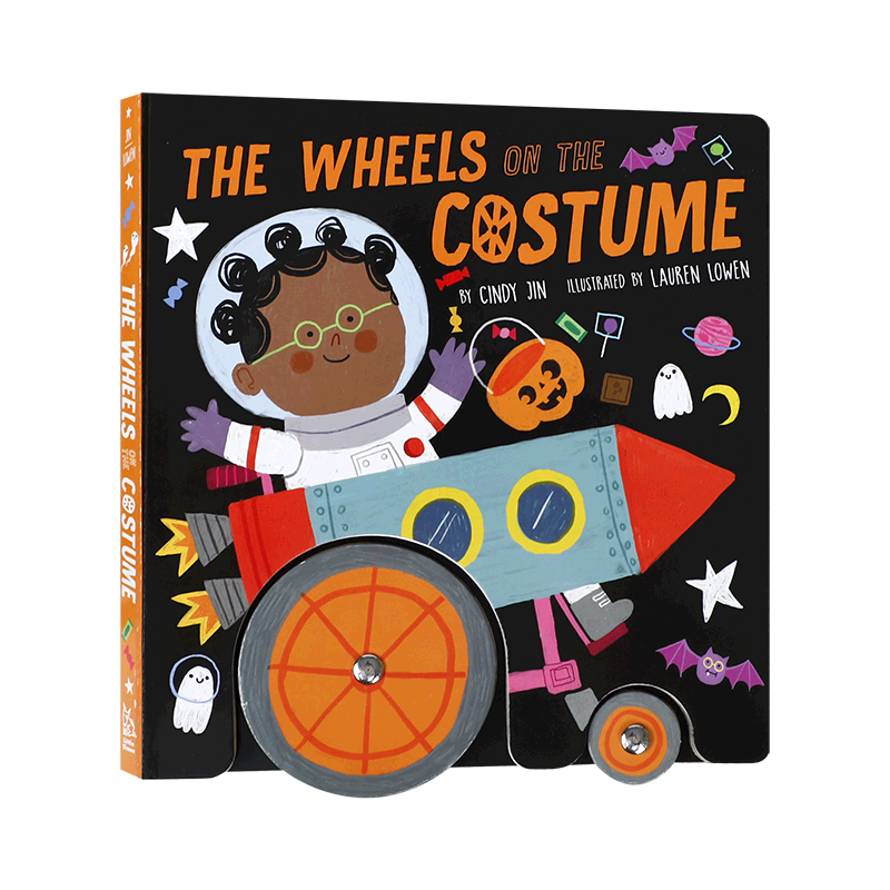 英文原版绘本 轮子上的变装The Wheels on the Costume 万圣节 节日主题纸板书 西方传统文化童谣韵律 儿童节日启蒙认知图画书