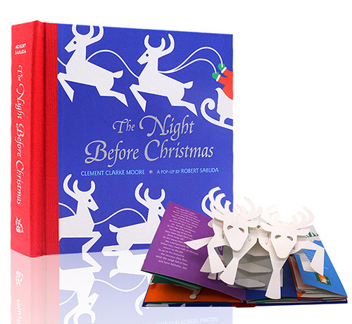 英文原版进口书籍The Night Before Christmas Pop-up圣诞节平安夜 儿童礼物3D立体书纸雕艺术故事绘本宝宝启蒙早教认知图画书
