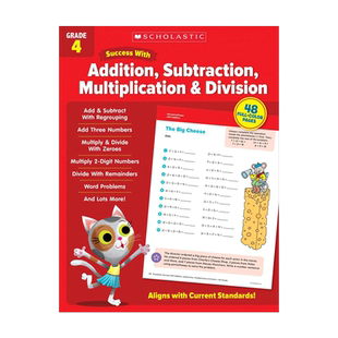 英文原版 Scholastic Success With Addition, Subtraction, Multiplication & Division Grade 4新版学乐助你成功加减乘除4级