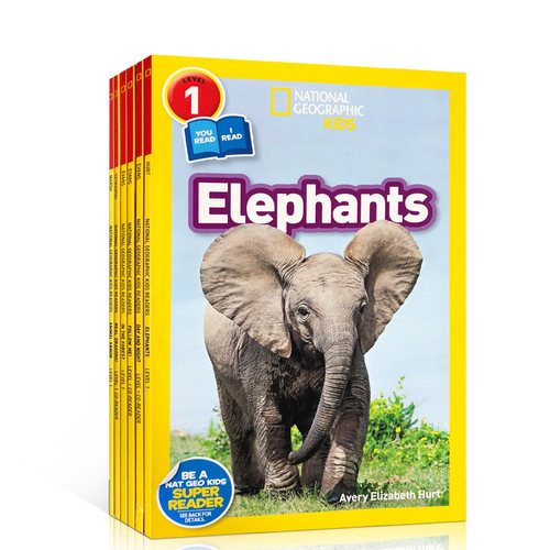 英文原版国家地理系列【7册】National Geographic Kids Readers:Follow Me/ Elephants 分级阅读初阶 Level1儿童英语启蒙绘本