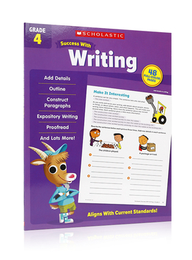 英文原版绘本学乐成功系列Scholastic Success with Writing, Grade 4 儿童写作练习册小学生英语学习教材教辅 美国家庭教育书
