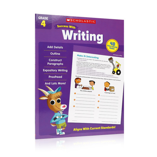 英文原版绘本学乐成功系列Scholastic Success with Writing, Grade 4 儿童写作练习册小学生英语学习教材教辅 美国家庭教育书