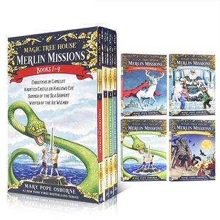 赠音频神奇树屋梅林 任务1 Mission House Merlin Magic Tree 4册英文原版 The 32儿童进口桥梁章节冒险小说学生课外读物书