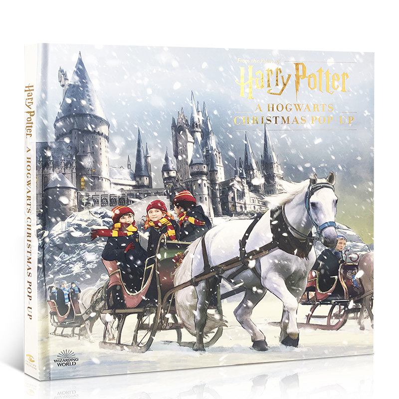 哈利波特霍格沃茨图书馆圣诞翻翻立体书Harry Potter A Hogwarts Christmas Pop-Up英文原版 圣诞节礼品书3D活动书立体书精装