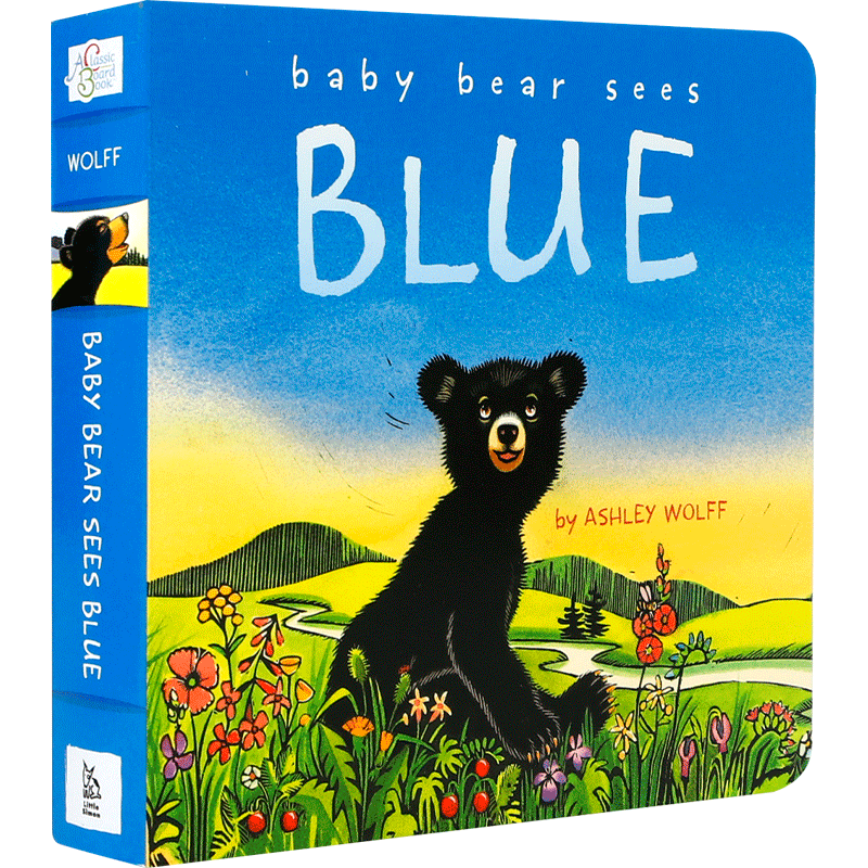 英文原版 Baby Bear Sees Blue 小熊宝宝看见蓝色 低幼颜色认知启蒙图画纸板书 2-6岁儿童宝宝启蒙阅读亲子共读纸板书