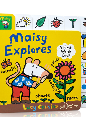 英文原版 Maisy Explores : A First Words Book 小鼠波波科普单词书 0-3岁低幼儿童英语启蒙认知纸板书单词书