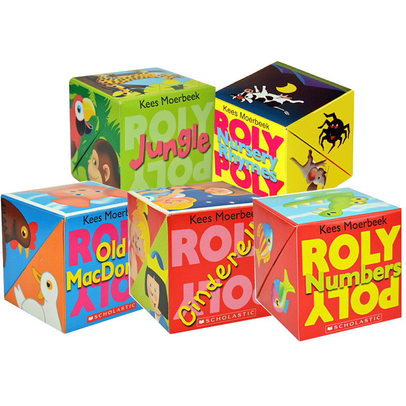 英文原版进口ROLY POLY POP-UP罗莉莉弹出式玩具3册 学乐出版魔术方块神奇翻转书儿童英语启蒙认知立体游戏书玩具书吴敏兰推荐书籍